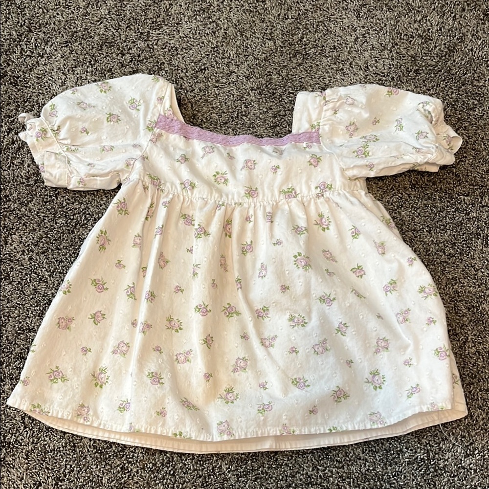 Floral Kids Top with Puff Sleeves